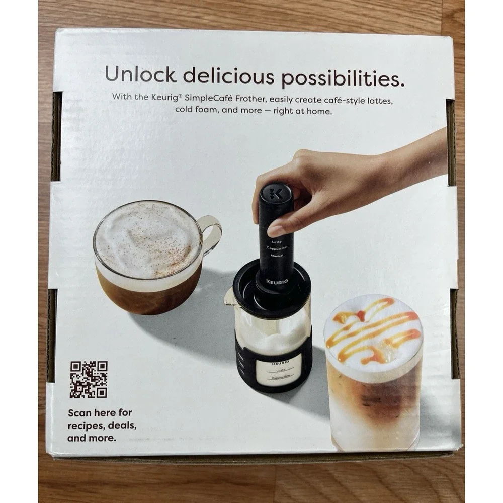 Keurig Simple Cafe Milk Frother USB Rechargable‎ Latte Capuccino Cold Foam Maker